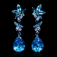 27.30ct Blue Topaz 18k White Gold Dangle Earrings