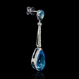 .46ct Diamond Blue Topaz 18k White Gold Dangle Earrings