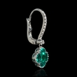.21ct Diamond and Emerald 18k White Gold Dangle Earrings