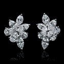 Diamond 18k White Gold Cluster Earrings