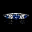 .27ct Diamond and Blue Sapphire 18k White Gold Ring