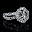 1.30cts Diamond 18k White Gold Halo Engagement Ring Setting