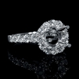 1.30cts Diamond 18k White Gold Halo Engagement Ring Setting