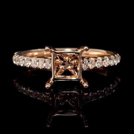 Diamond 18k Rose Gold Engagement Ring Setting  