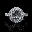 1.68ct Diamond 18k White Gold Halo Engagement Ring Setting