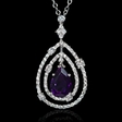 .85ct Diamond and Purple Amethyst 18k White Gold Pendant Necklace