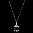 .85ct Diamond and Purple Amethyst 18k White Gold Pendant Necklace