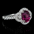 .81ct Diamond and Ruby 18k White Gold Ring