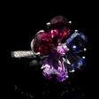 .08ct Diamond Amethyst and Iolite 18k White Gold Ring