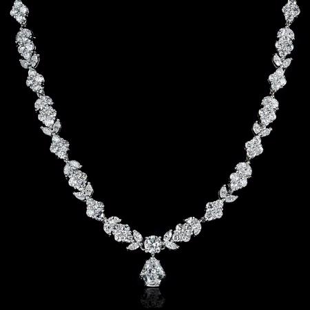 15.02ct Diamond 18k White Gold Pendant Necklace
