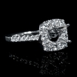 .82ct Diamond 14k White Gold Halo Engagement Ring Setting