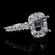 1.17cts Diamond 18k White Gold Halo Engagement Ring Setting