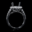 1.60cts Diamond 18k White Gold Halo Engagement Ring Setting