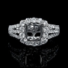 Diamond 18k White Gold Halo Engagement Ring Setting 