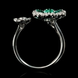 .35ct Diamond and Emerald 18k White Gold Ring