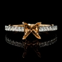 Diamond 18k Two Tone Gold Engagement Ring Setting
