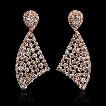 4.13cts Diamond 18k Rose Gold Dangle Earrings