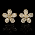 1.19cts Diamond 18k Yellow Gold Cluster Earrings