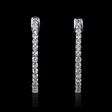 1.47cts Diamond 14k White Gold Huggie Earrings