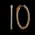 Diamond 14k Rose Gold Hoop Earrings