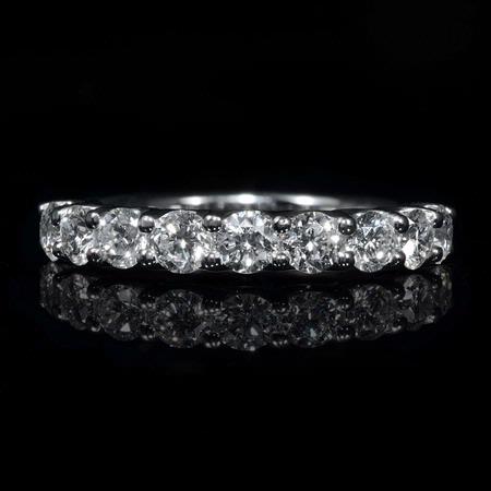 Diamond 18k White Gold Wedding Band Ring  
