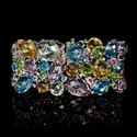 Diamond Pink Sapphire, Blue Sapphire, Semi Precious Stone 18k White Gold Bracelet