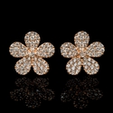 Diamond 18k Rose Gold Cluster Earrings