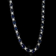 6.07ct Diamond and Blue Sapphire 18k White Gold Necklace