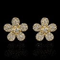 Diamond 18k Yellow Gold Cluster Earrings