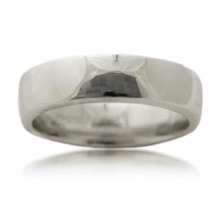 Men`s 14k White Gold Comfort Fit Wedding Band Ring
