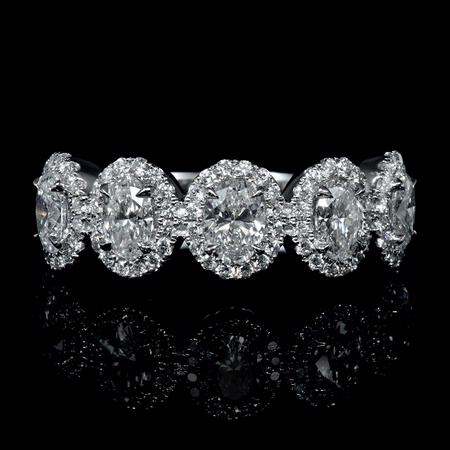 Diamond 14k White Gold Wedding Band Ring  