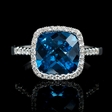 .21ct Diamond and Blue Topaz 18k White Gold Ring