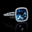 .21ct Diamond and Blue Topaz 18k White Gold Ring