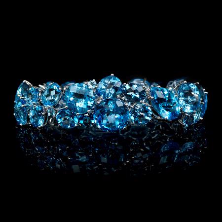 Blue Sapphire 18k White Gold Bracelet