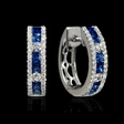 .47ct Diamond and Blue Sapphire 18k White Gold Huggie Earrings