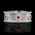 .44ct Diamond and Ruby 18k White Gold Ring