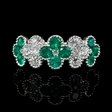 .57ct Diamond and Emerald 18k White Gold Ring