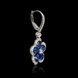 .89ct Diamond and Blue Sapphire 18k White Gold Dangle Earrings