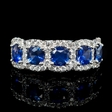 .52ct Diamond and Blue Sapphire 18k White Gold Ring