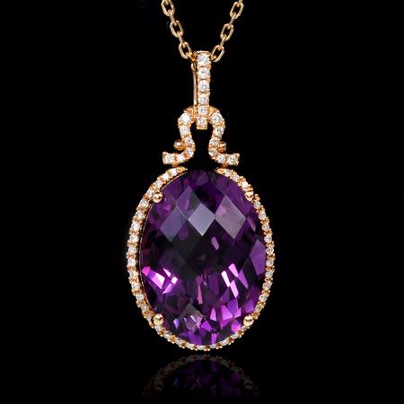 .31ct Diamond and Purple Amethyst 18k Rose Gold Pendant
