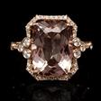 .42ct Diamond Morganite 18k Rose Gold Ring