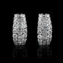 Diamond 18k White Gold Huggie Earrings