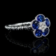 .12ct Diamond and Blue Sapphire 18k White Gold Ring