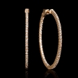 1.50ct Diamond 14k Rose Gold Hoop Earrings