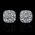 2.48cts Diamond 18k White Gold Cluster Earrings