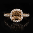 .54ct Diamond 18k Rose Gold Halo Engagement Ring Setting