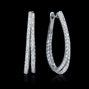 Diamond 18k White Gold Hoop Earrings