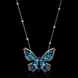 .20ct Diamond Blue Sapphire and Blue Topaz 18k White Gold Butterfly Pendant
