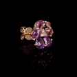 .09ct Diamond Pink Tourmaline and Purple Amethyst 18k Rose Gold Cluster Earrings