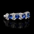.97ct Diamond and Blue Sapphire 18k White Gold Ring